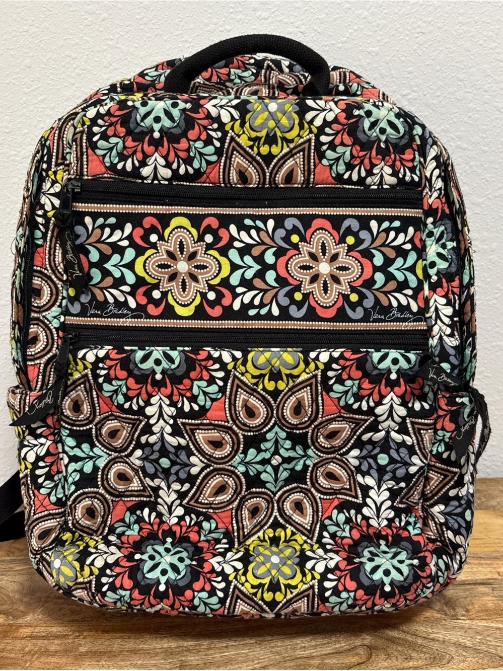 Vera Bradley Sierra Floral Paisley laptop campus backpack